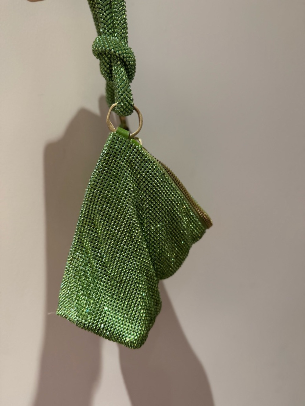 cult gaia Lime Crystal Mesh Knot-Handle Shoulder Bag - Picture 3 of 15
